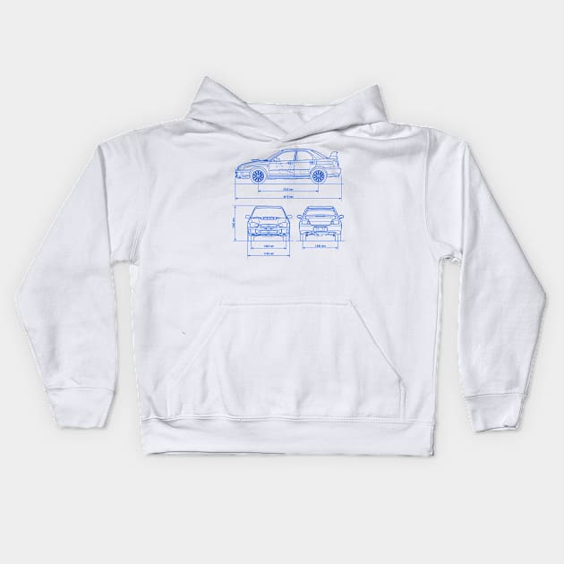 SUBIE BLUEPRINT Kids Hoodie by HSDESIGNS